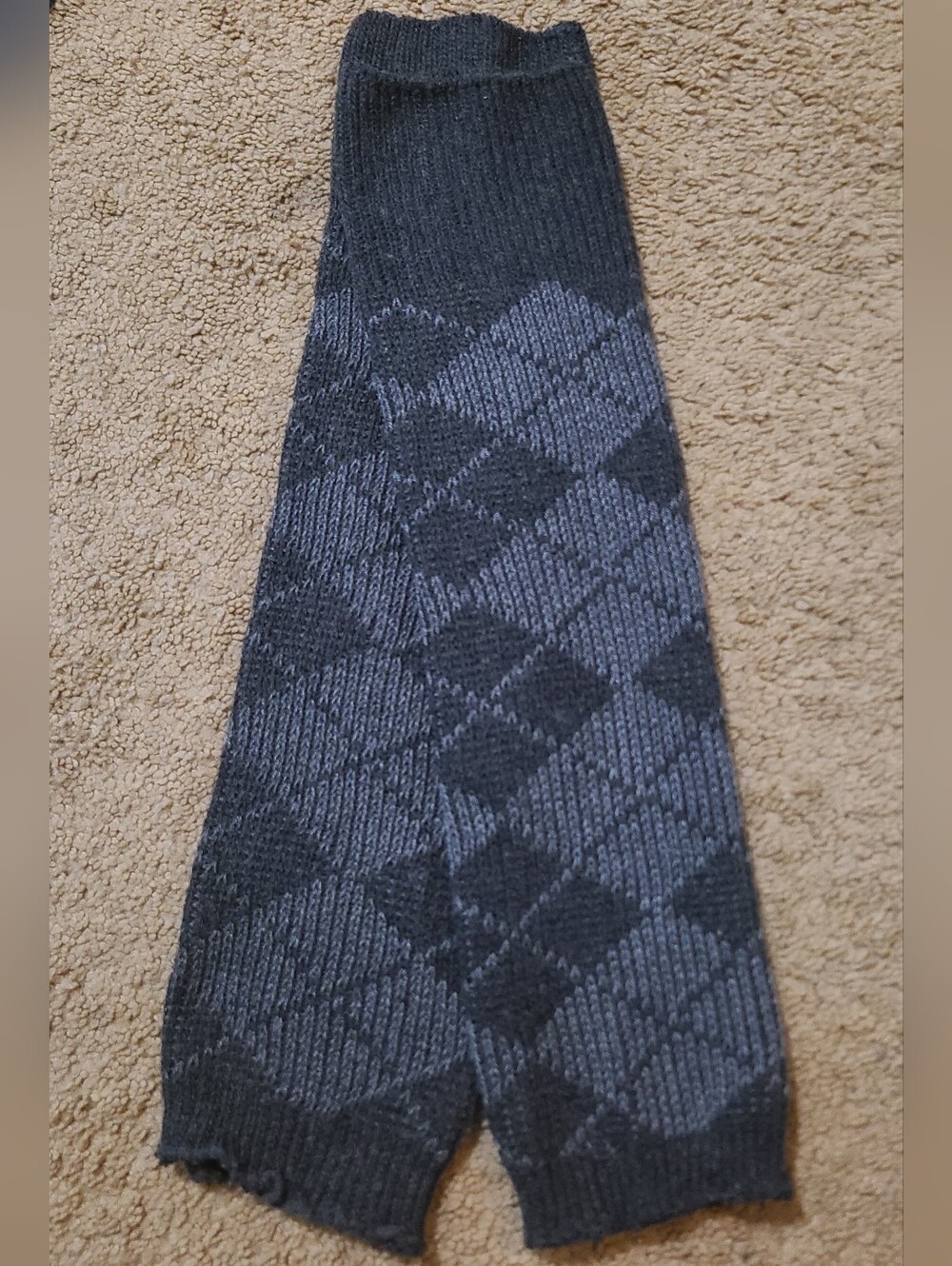 Argyle Gray Leg Warmers sz OS